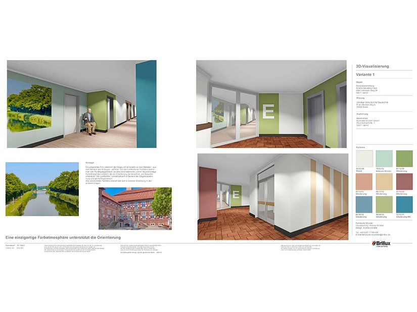 Mit dem 360-Grad-Kugelpanorama von Brillux sind Bauverantwortliche und Maler/-innen noch näher dran am Farbkonzept. Hier gibt es das Amalie-Sieveking-Haus in der 360-Grad-Ansicht: www.brillux.de/amalie-sieveking-haus/