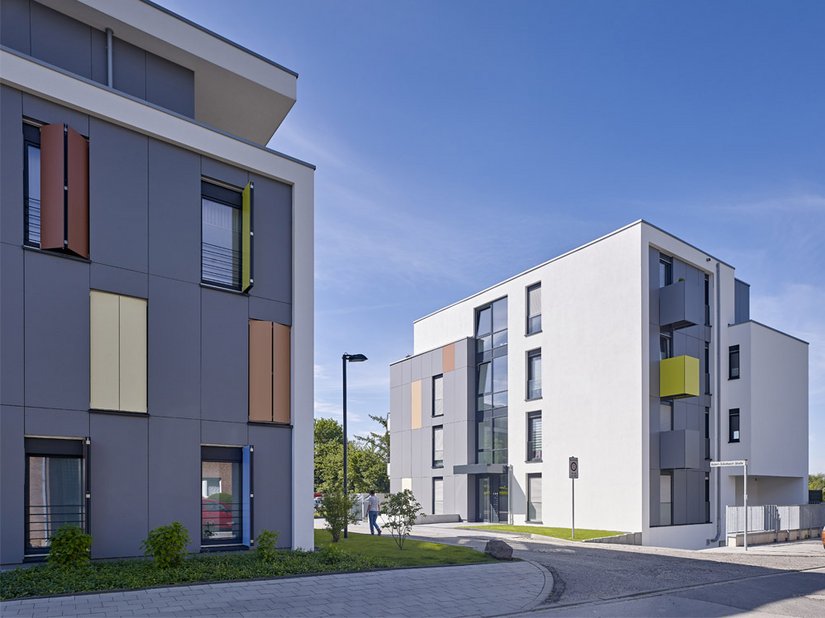 Das Siedlungskonzept umfasst elf innovative Mehrfamilienwohnhäuser mit 81 Wohnungen.