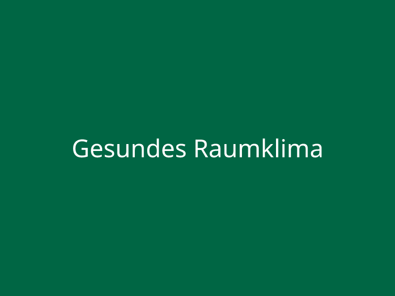 Gesundes Raumklima