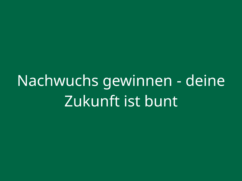 Nachwuchs gewinnen - deine Zukunft ist bunt 
