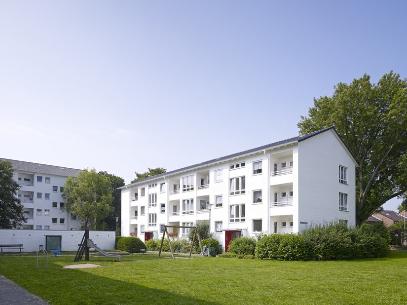 <p>Die verschiedenen Bautypen harmonieren durch das einheitliche Gestaltungskonzept miteinander.</p>