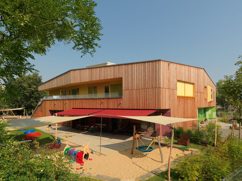 <p>Die im Günen liegende Kita bietet Platz für 140 Kinder.</p>