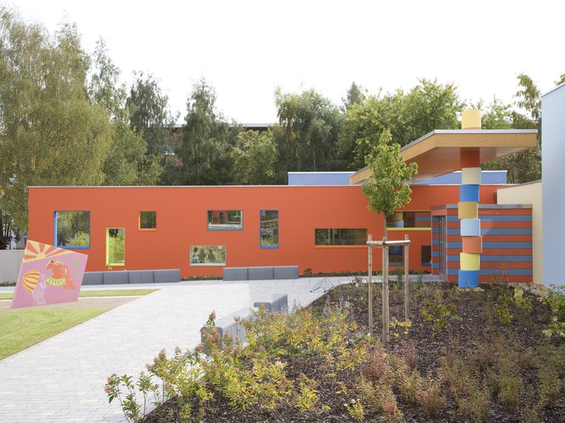 <p>Harmonische Farben lassen den Kindergarten aufblühen und lebendig wirken.</p>