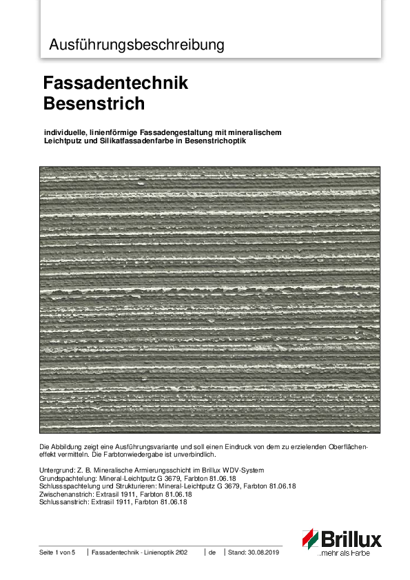 Ausführungsbeschreibung Besenstrich