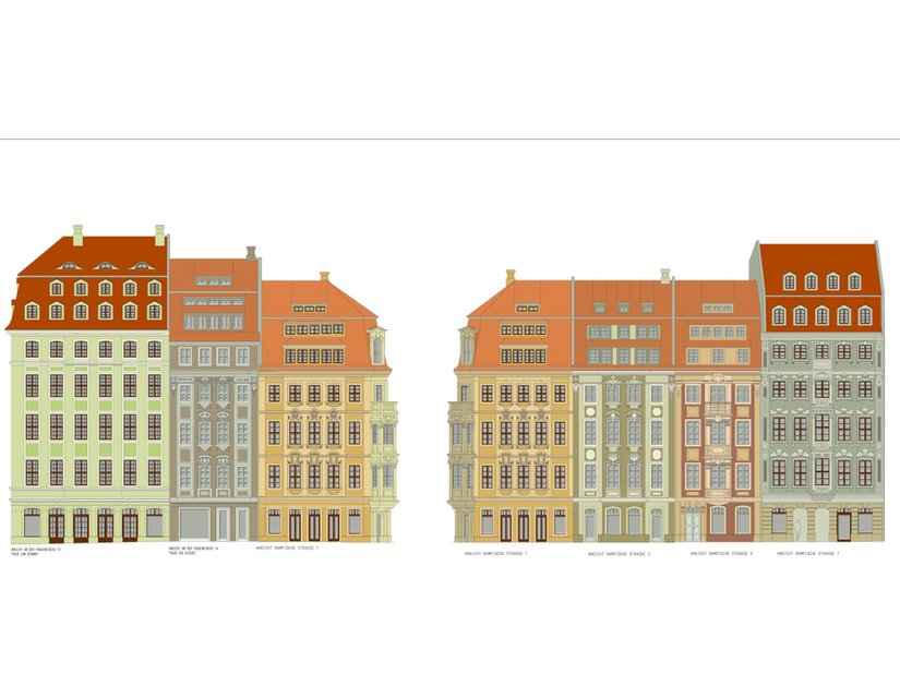 <p>Der Fassadenentwurf für das Carree des Quartiers II wurde in enger Abstimmung zwischen Architekt, Denkmalpflege und dem Brillux Farbstudio in Leipzig entwickelt.</p>