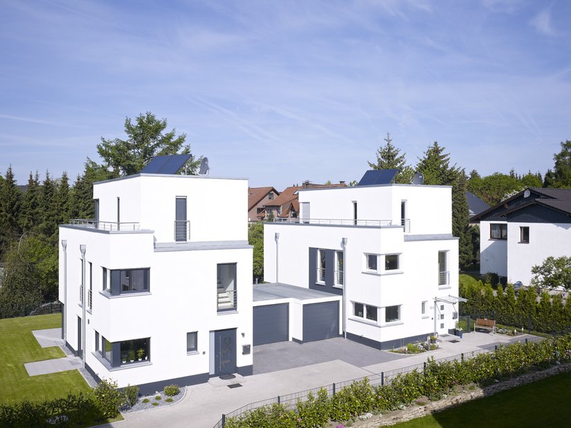 <p>Hauptcharakteristika der fünf Häuser in der Bochumer Dewinkelstraße sind klare und geradlinige Kuben.</p>
