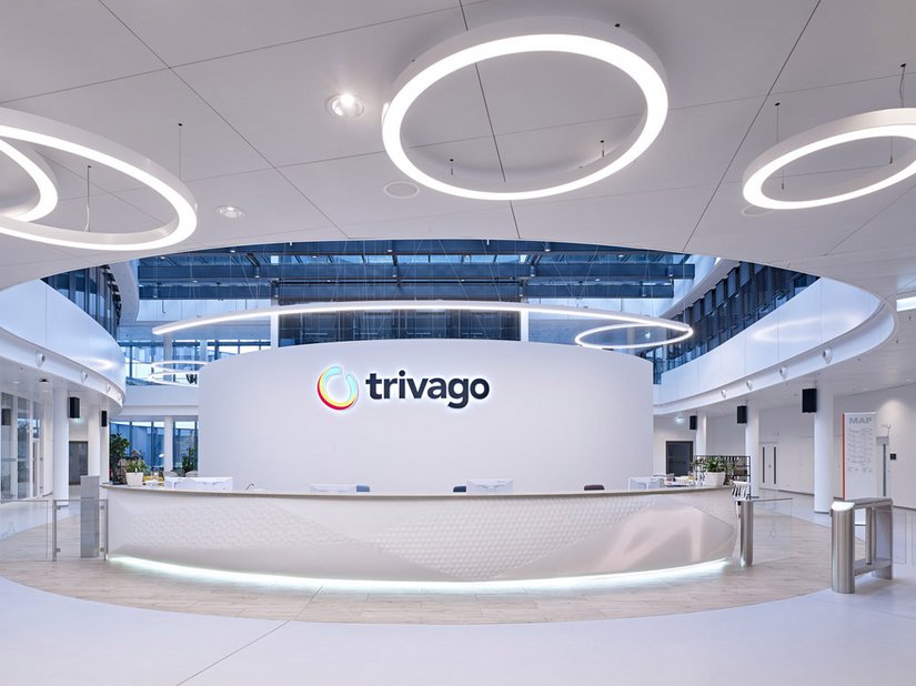 <p> Der Eingangsbereich des neuen Trivago-Campus.</p>