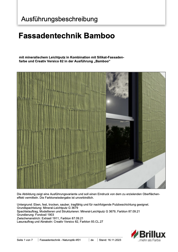 Fassadentechnik Bamboo | Für die Fassade