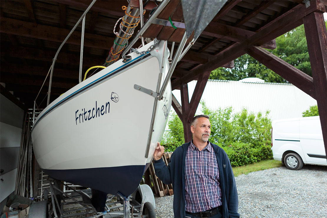 Stephan Raddatz und sein Boot "Fritzchen"