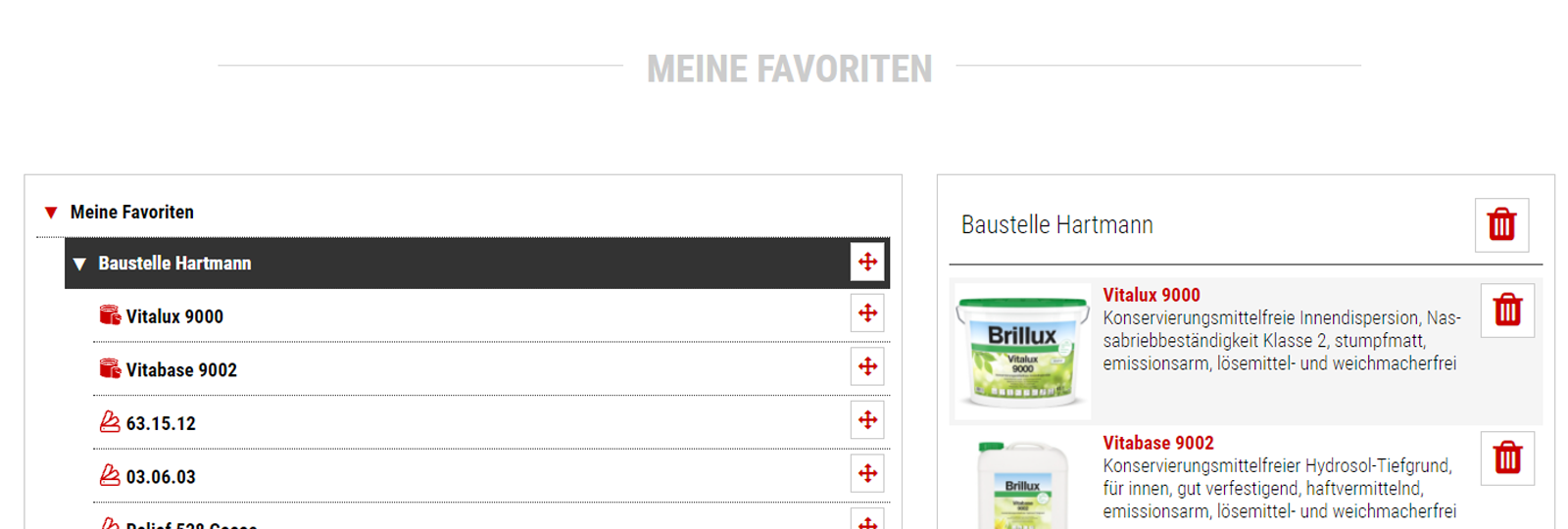 Favoritenverwaltung