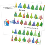 Weihnachtskarte Tannenbäume mit Veredlung 