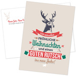 Postkarte Hirsch - Weihnachten