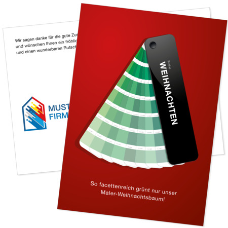 Weihnachtskarte Farbfächer- Tannenbaum