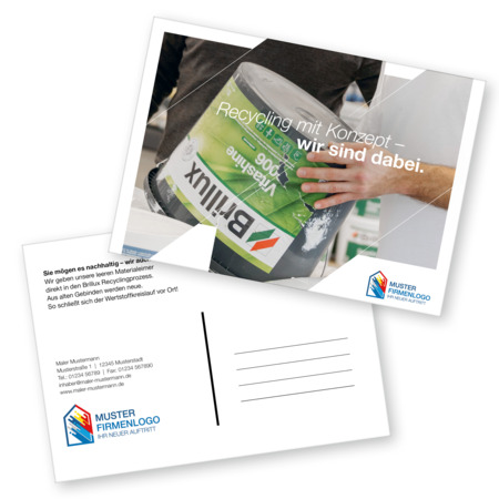 Postkarte A6 Brillux Recycling mit Konzept