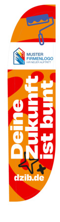 Beachflag "Deine Zukunft ist bunt"