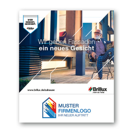 Gerüstplane 2,00 x 2,50 m "Fassade - neues Gesicht" (Mesh)