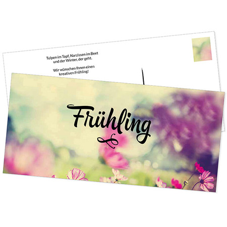 Postkarte Frühling "Blumenwiese" DIN lang