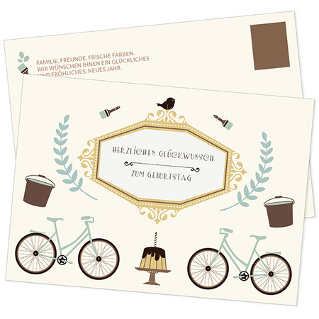 Postkarte Geburtstag "Fahrrad"