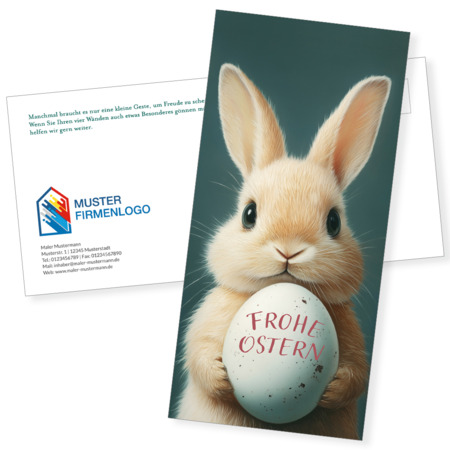 Postkarte Ostern "Häschen" DIN lang