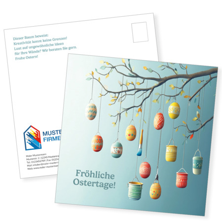 Postkarte Ostern "Zweig" quadratisch