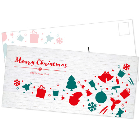 Postkarte Merry Christmas / Happy new year