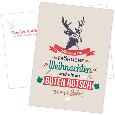 Postkarte Hirsch - Weihnachten