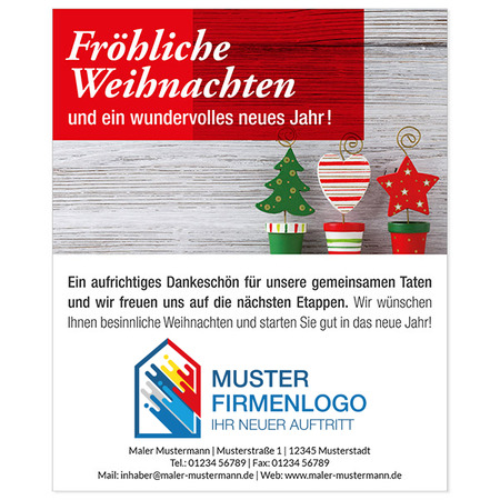 Anzeige Weihnachten-Holzmotiv, 2-spaltig